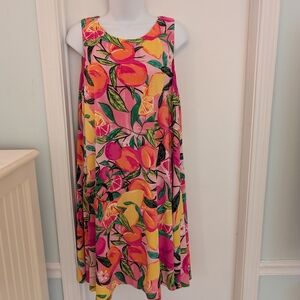 NWT Pappagallo Vibrant Pink and Orange Dress L
